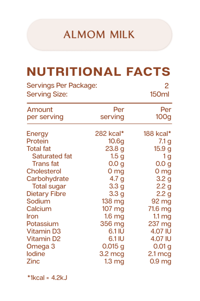 Nutritional Almom 150 mL Roasted Almom Milk (300 mL)